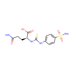 NC(=O)CC[C@H](NC(=S)Nc1ccc(S(N)(=O)=O)cc1)C(=O)O ZINC000013584094