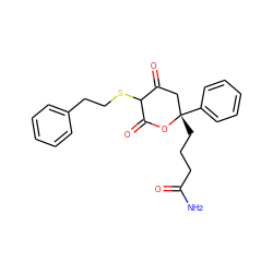 NC(=O)CCC[C@]1(c2ccccc2)CC(=O)C(SCCc2ccccc2)C(=O)O1 ZINC000006579537