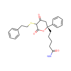 NC(=O)CCCC[C@]1(c2ccccc2)CC(=O)C(SCCc2ccccc2)C(=O)O1 ZINC000006579542