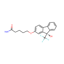 NC(=O)CCCCOc1ccc2c(c1)[C@](O)(C(F)(F)F)c1ccccc1-2 ZINC000144794572