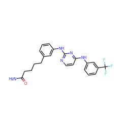 NC(=O)CCCCc1cccc(Nc2nccc(Nc3cccc(C(F)(F)F)c3)n2)c1 ZINC001772620478