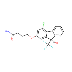 NC(=O)CCCOc1cc(Cl)c2c(c1)[C@](O)(C(F)(F)F)c1ccccc1-2 ZINC000144840387