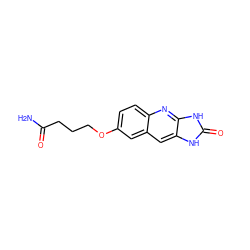 NC(=O)CCCOc1ccc2nc3[nH]c(=O)[nH]c3cc2c1 ZINC000013725609