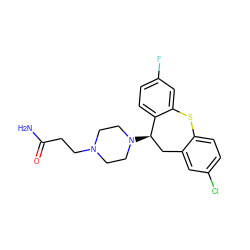 NC(=O)CCN1CCN([C@@H]2Cc3cc(Cl)ccc3Sc3cc(F)ccc32)CC1 ZINC000019801823