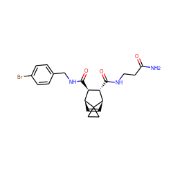 NC(=O)CCNC(=O)[C@H]1[C@H](C(=O)NCc2ccc(Br)cc2)[C@@H]2C=C[C@H]1C21CC1 ZINC000168393560