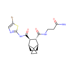 NC(=O)CCNC(=O)[C@H]1[C@H](C(=O)Nc2ncc(Br)s2)[C@@H]2CC[C@H]1C21CC1 ZINC000168368644