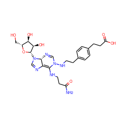 NC(=O)CCNC1=C2N=CN([C@@H]3O[C@H](CO)[C@@H](O)[C@H]3O)[C@@H]2N=CN1NCCc1ccc(CCC(=O)O)cc1 ZINC000027520691