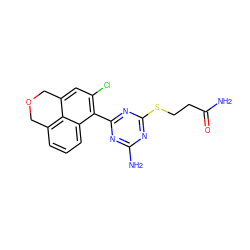 NC(=O)CCSc1nc(N)nc(-c2c(Cl)cc3c4c(cccc24)COC3)n1 ZINC000103229067