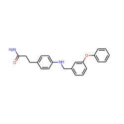 NC(=O)CCc1ccc(NCc2cccc(Oc3ccccc3)c2)cc1 ZINC000028572283