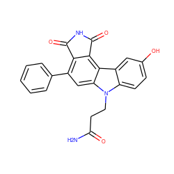 NC(=O)CCn1c2ccc(O)cc2c2c3c(c(-c4ccccc4)cc21)C(=O)NC3=O ZINC000040408504