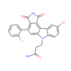 NC(=O)CCn1c2ccc(O)cc2c2c3c(c(-c4ccccc4Cl)cc21)C(=O)NC3=O ZINC000040898847