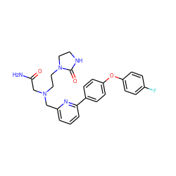 NC(=O)CN(CCN1CCNC1=O)Cc1cccc(-c2ccc(Oc3ccc(F)cc3)cc2)n1 ZINC000114592477