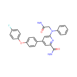 NC(=O)CN(c1ccccc1)c1cc(-c2ccc(Oc3ccc(F)cc3)cc2)cc(C(N)=O)n1 ZINC000114593167