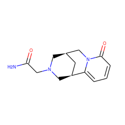 NC(=O)CN1C[C@@H]2C[C@H](C1)c1cccc(=O)n1C2 ZINC000002118471