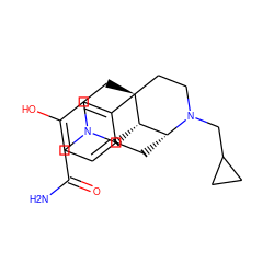 NC(=O)CN1CC[C@]23CCN(CC4CC4)[C@H](Cc4ccc(O)cc42)[C@@H]3C1 ZINC000169711848