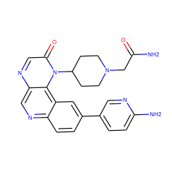 NC(=O)CN1CCC(n2c(=O)cnc3cnc4ccc(-c5ccc(N)nc5)cc4c32)CC1 ZINC001772598333