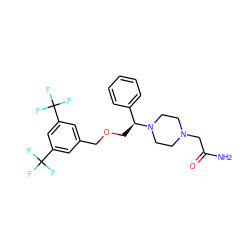 NC(=O)CN1CCN([C@@H](COCc2cc(C(F)(F)F)cc(C(F)(F)F)c2)c2ccccc2)CC1 ZINC000022926950