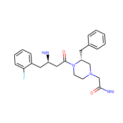 NC(=O)CN1CCN(C(=O)C[C@H](N)Cc2ccccc2F)[C@H](Cc2ccccc2)C1 ZINC000028367111