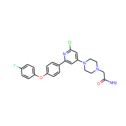 NC(=O)CN1CCN(c2cc(Cl)nc(-c3ccc(Oc4ccc(F)cc4)cc3)c2)CC1 ZINC000114592375