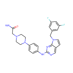 NC(=O)CN1CCN(c2ccc(Nc3ncc4ccn(Cc5cc(F)cc(F)c5)c4n3)cc2)CC1 ZINC000053184514