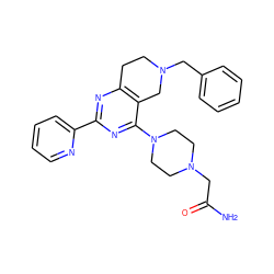 NC(=O)CN1CCN(c2nc(-c3ccccn3)nc3c2CN(Cc2ccccc2)CC3)CC1 ZINC000653791328