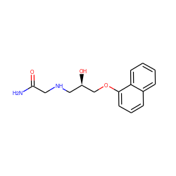 NC(=O)CNC[C@@H](O)COc1cccc2ccccc12 ZINC000029212487