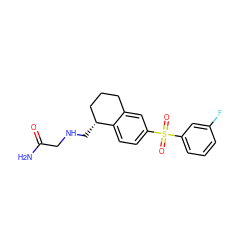 NC(=O)CNC[C@@H]1CCCc2cc(S(=O)(=O)c3cccc(F)c3)ccc21 ZINC000049052212