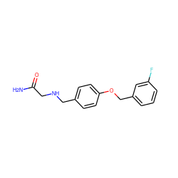 NC(=O)CNCc1ccc(OCc2cccc(F)c2)cc1 ZINC000028711465