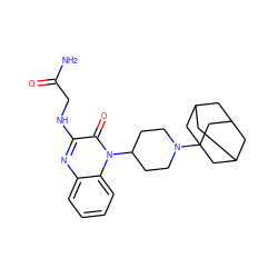 NC(=O)CNc1nc2ccccc2n(C2CCN(C34CC5CC(CC(C5)C3)C4)CC2)c1=O ZINC000168851229