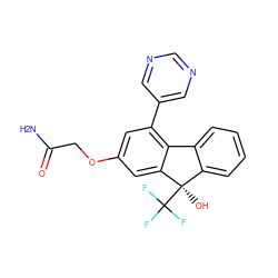 NC(=O)COc1cc(-c2cncnc2)c2c(c1)[C@](O)(C(F)(F)F)c1ccccc1-2 ZINC000144820179