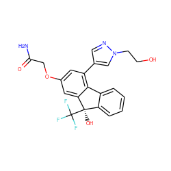 NC(=O)COc1cc(-c2cnn(CCO)c2)c2c(c1)[C@](O)(C(F)(F)F)c1ccccc1-2 ZINC000144862654