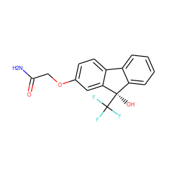 NC(=O)COc1ccc2c(c1)[C@](O)(C(F)(F)F)c1ccccc1-2 ZINC000143348375