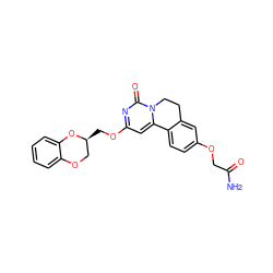 NC(=O)COc1ccc2c(c1)CCn1c-2cc(OC[C@H]2COc3ccccc3O2)nc1=O ZINC000209692731