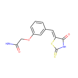 NC(=O)COc1cccc(/C=C2\SC(=S)NC2=O)c1 ZINC000107887723