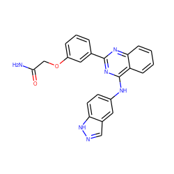 NC(=O)COc1cccc(-c2nc(Nc3ccc4[nH]ncc4c3)c3ccccc3n2)c1 ZINC000114756971