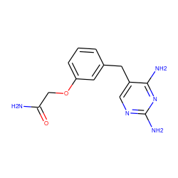 NC(=O)COc1cccc(Cc2cnc(N)nc2N)c1 ZINC000013726714