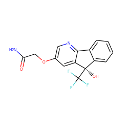 NC(=O)COc1cnc2c(c1)[C@](O)(C(F)(F)F)c1ccccc1-2 ZINC000143500894