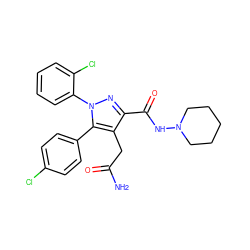 NC(=O)Cc1c(C(=O)NN2CCCCC2)nn(-c2ccccc2Cl)c1-c1ccc(Cl)cc1 ZINC000045374841