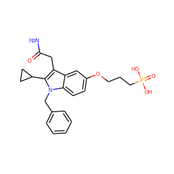 NC(=O)Cc1c(C2CC2)n(Cc2ccccc2)c2ccc(OCCCP(=O)(O)O)cc12 ZINC000013445969