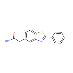 NC(=O)Cc1ccc2sc(-c3ccccc3)nc2c1 ZINC000000134537