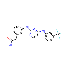 NC(=O)Cc1cccc(Nc2nccc(Nc3cccc(C(F)(F)F)c3)n2)c1 ZINC001772571349