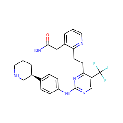 NC(=O)Cc1cccnc1CCc1nc(Nc2ccc([C@@H]3CCCNC3)cc2)ncc1C(F)(F)F ZINC000147718299