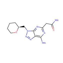 NC(=O)Cc1nc(N)c2nnn(C[C@@H]3CCCCO3)c2n1 ZINC000084707514