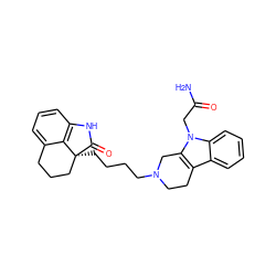 NC(=O)Cn1c2c(c3ccccc31)CCN(CCCC[C@]13CCCc4cccc(c41)NC3=O)C2 ZINC000013473735