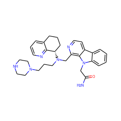 NC(=O)Cn1c2ccccc2c2ccnc(CN(CCCN3CCNCC3)[C@H]3CCCc4cccnc43)c21 ZINC000200688710