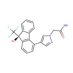 NC(=O)Cn1cc(-c2cccc3c2-c2ccccc2[C@@]3(O)C(F)(F)F)cn1 ZINC000143359058