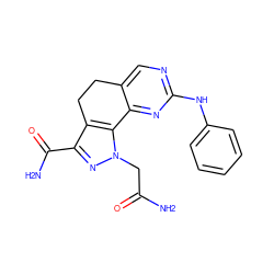 NC(=O)Cn1nc(C(N)=O)c2c1-c1nc(Nc3ccccc3)ncc1CC2 ZINC000053244059