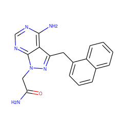 NC(=O)Cn1nc(Cc2cccc3ccccc23)c2c(N)ncnc21 ZINC000071295040