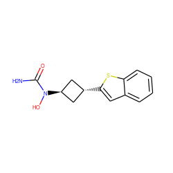 NC(=O)N(O)[C@H]1C[C@H](c2cc3ccccc3s2)C1 ZINC000253665242