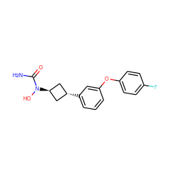 NC(=O)N(O)[C@H]1C[C@H](c2cccc(Oc3ccc(F)cc3)c2)C1 ZINC000144732801